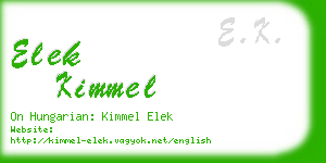 elek kimmel business card